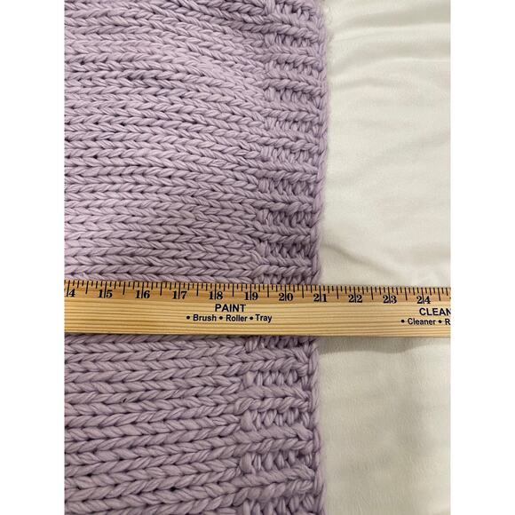 Chicwish Embroidered Floral Chunky Knit Cardigan Sweater Lilac Women's - Picture 14 of 14